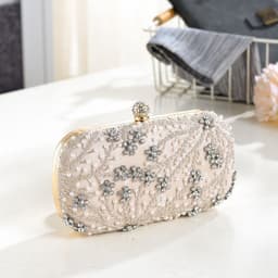 Cross-border new diamond dinner bag pearl handbag handmade beaded light luxury banquet diamond bag diagonal shoulder bag thumbnail 4
