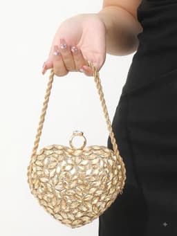 Heart-Shaped Rhinestone Clutch BA003 thumbnail 1