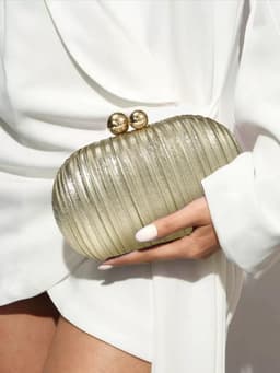 Satin Pleated Clutch BA005 thumbnail 2