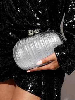Satin Pleated Clutch BA005 thumbnail 4