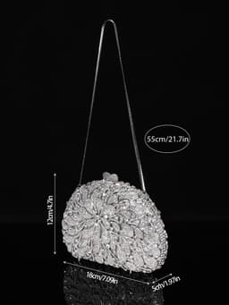 Semi-Circular Rhinestone Clutch thumbnail 3